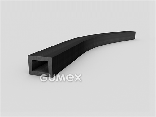 Gumový profil obdľžnikový s dutinkou, 6,6x8mm, 70°ShA, EPDM, -40°C/+100°C, čierny